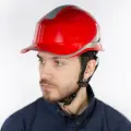 Каска защитная DELTA PLUS DIAMOND VI WIND из ABC с вентиляцией, красная