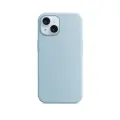 Чехол силиконовый Магсейф для iPhone 15 Light Blue с анимацией NFC, Silicone case Магсейф для айфон 15 - Светло-голубой