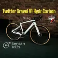 Велосипед Twitter Gravel V1 Full-hydr Carbon, 9.6 кг, 700х40с гревел шоссейный взрослый, 48 см 12 скоростей, цвет белый