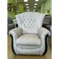 Кресло для отдыха Фаворит микровелюр мягкий бежево-молочный