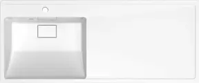 Раковина над стиральной машиной Paola Magenta 120 L прямоугольная, белая, с правым крылом, на кронштейнах, российская