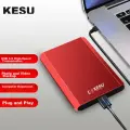 KESU 500GB Portable Hard Drive Large Capacity, Connects to Laptop And Smartphone via USB3.0, K208-Hot Blood Red, 2.5-Inch External Mechanical Hard Drive, Large USB Flash Drive