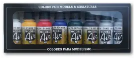 Набор акриловых красок для моделирования Vallejo MODEL AIR SET: BASIC COLORS (8)