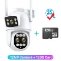 Камера наружного наблюдения 12Мп 6К Wi-Fi 8x zoom, 3 lenses 128G Card