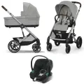 Коляска 3 в 1 Cybex Balios S Lux New 2025 SLV Stone Grey с дождевиком