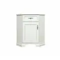 Тумба угловая Kentaki KOMN1D1S/L белая, напольная с ящиками и полкой