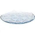 Тарелка стеклянная 'ESTRELLA' 28см, голубая, с геометрическим узором