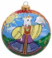 Елочное украшение Шар Козочка в сарафане 100 мм A2180348 Элита, Стекло