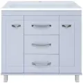 Тумба с раковиной Misty Терра 90 с 3 ящиками, серая, напольная