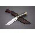 Нож из стали VG-10 Галеон, рукоять литье мельхиор, ореховый кап. Ножны из натуральной кожи. Официальный магазин производителя Мастерская Сёмина