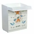 Комод детский с пеленальным столиком Фея 1580 Жирафик, белый