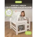 Комплект растущей мебели: парта-раскраска и стул от Pappado, на рост от 80 до 130 см, принт карта мира