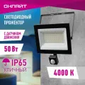 Прожектор светодиодный ОНЛАЙТ OFL-02-50-4K-BL-IP65-LED-SNRA, 50 Вт, свет: дневной белый