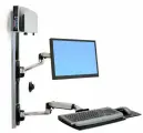 Ergotron 45-247-026 LX Wall Mount System Комбинированное настенное крепление для монитора и клавиатуры с креплением для системного блока