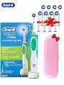 Электрическая зубная щетка Oral-B Vitality D12, зеленая, 9 насадок