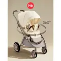 Коляска прогулочная детская Happy Baby Luna 360, реверсивный блок 360 градусов, бежевая