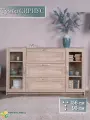 Тумба сириус, 2 двери со стеклом и 3 ящика, 156х41х95 см, дуб сонома