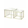 Журнальный стол Рим 45 (01) Белый мрамор/Золото