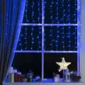 Гирлянда Luazon Lighting Занавес, УМС вилка 1, 5х1 м, LED-180-220 В, 8 режимов, нить прозрачная, свечение синее (1080454)