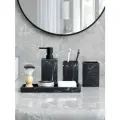 Набор для ванной комнаты, 4 предмета квадратный, графит