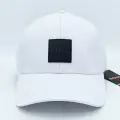Бейсболка BOSS, мужская, изогнутый козырёк, твёрдый лоб, 100% полиэстер, белая