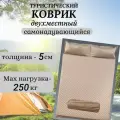 Коврик туристический, толщина 5см, двухспальный, самонадувающийся.