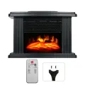 Mini Electric Fireplace Heater Simulated Flame Efficient Heating Quiet Operation Portable Stove with Remote Control US Plug 110V