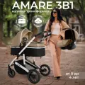 Коляска 3 в 1 для новорожденных трансформер Sweet Baby Amare Beige