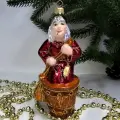 Irena-Co елочная игрушка, стекло Баба Яга бордо (14х6х6см)