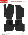 Коврики в салон ЭВА Allmone для Skoda Rapid 2 2020 - Н. В, черные, 5шт. / Шкода Рапид 2
