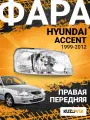 Фара правая для Хендай Акцент Hyundai Accent (1999-2012) под электрокорректор новая заводское качество атмосферостойкий пластик