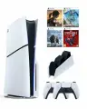 PS5 (ПС5) Приставка Sony Playstation 5 slim 1 Tb+2-ой геймпад(белый)+зарядное+Gog of War+ЧП2+HWF+TLOU2