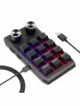 One-Handed Mechanical Keyboard with 12 Programmable Keys and RGB Light for Windows-Plug-Play Gaming Keypad (Black/White)