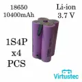 Аккумуляторная сборка 1s4p, 18650 3,7 Вольт, 4шт.