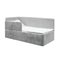 Кровать Непоседа 160*80 серая универсальный угол, без ящика, с защитным бортиком