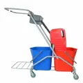 Тележка уборочная с отжимом мет. каркас держат. для мешка лоток 2х20л 22EF/6