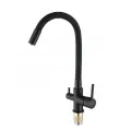 Смеситель для кухни с гибким шлангом и под фильтр (Черный) Hansen 15180-СС