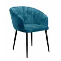 Стул для кухни и офиса DikLine 441 M19 микровелюр бирюза, ножки черные