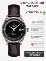 Наручные часы Certina, черный, серебряный, коричневый