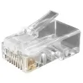Коннектор Hyperline (PLUG-8P8C-U-C6-SH-100) FTP кат.6 RJ45 прозрачный (упак:100шт)