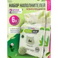 Наполнитель для кошачьего туалета ZooWell Care Mix смешанный 6 л (2 кг) с экстрактом зеленого чая, набор из 2 шт.