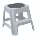 Табурет-стремянка volf, 47х48х41 см, пластик, светло-серый, 2 в 1, устойчивый, рифленая поверхность