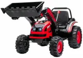 Детский электромобиль трактор с ковшом и пультом управления (красный, 2WD, EVA) - HL389-LUX-RED