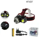 Фонарь налобный аккумуляторный 3х лучевой HT-367 в боксе