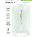 Душевая кабина Domani-Spa Delight Slim угловая белая 90х90, прозрачное закаленное стекло 4 мм