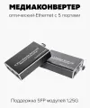 Медиаконвертер оптический 5 портов витая пара-оптоволокно 10/100/1000 Base-T 2xRJ45 - 1000 Base-FX SFP с 5 портами