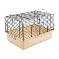 HOMEPET №2 58 см х 40 см х 32,5 см шаг прута 20 мм клетка для кроликов, хорьков и морских свинок бежево-черная