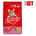 Сухой корм, Дарлинг, для взрослых кошек и котов, с мясом и овощами, 1.75кг 7 шт