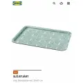 Поднос IKEA SLÖJSTJÄRT, для сервировки, синий узор, размер 28x37 см