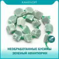 KamenOpt / Авантюрин зеленый необработанные бусины, 20-28 мм, на нитке 38 см, около 16 шт